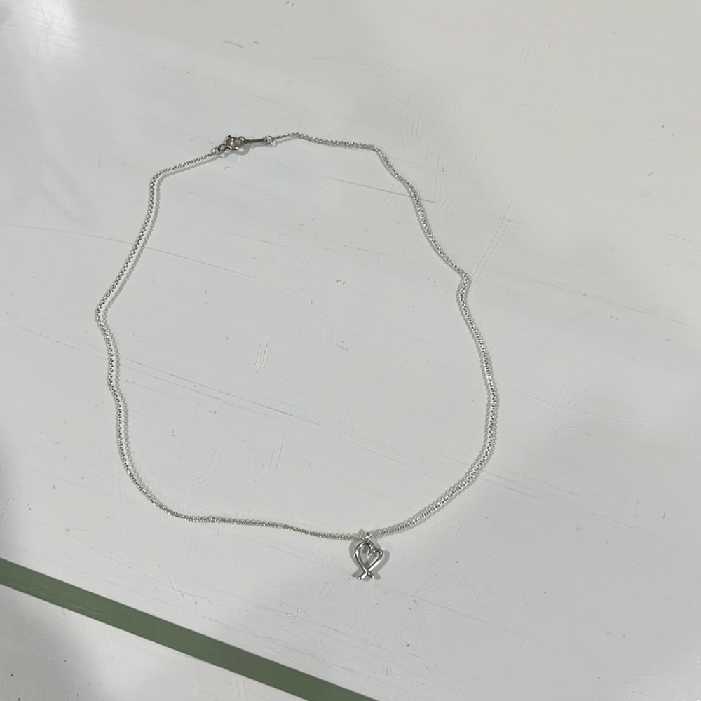 Tiffany and Co heart necklace silver